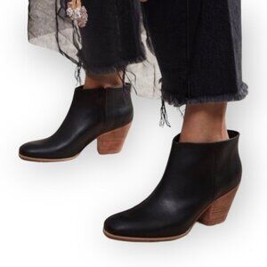 Rachel Comey Mars  Black Leather Brown Heeled Ankle Boots